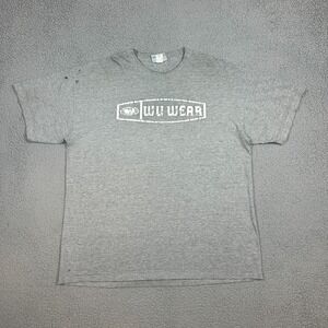Vintage Wu Wear T Shirt Gray Mens Size XL Distressed USA Made